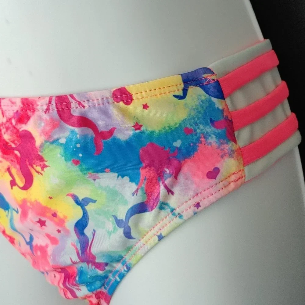 2 PIECE NEON MERMAID SIZE 18 GIRLS SWIMSUIT - Picture 3 of 5